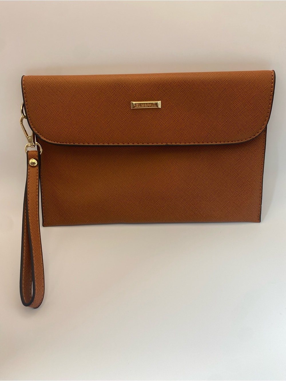 Elim & Paul Women's Wristlet Clutch - Brown Leatherette